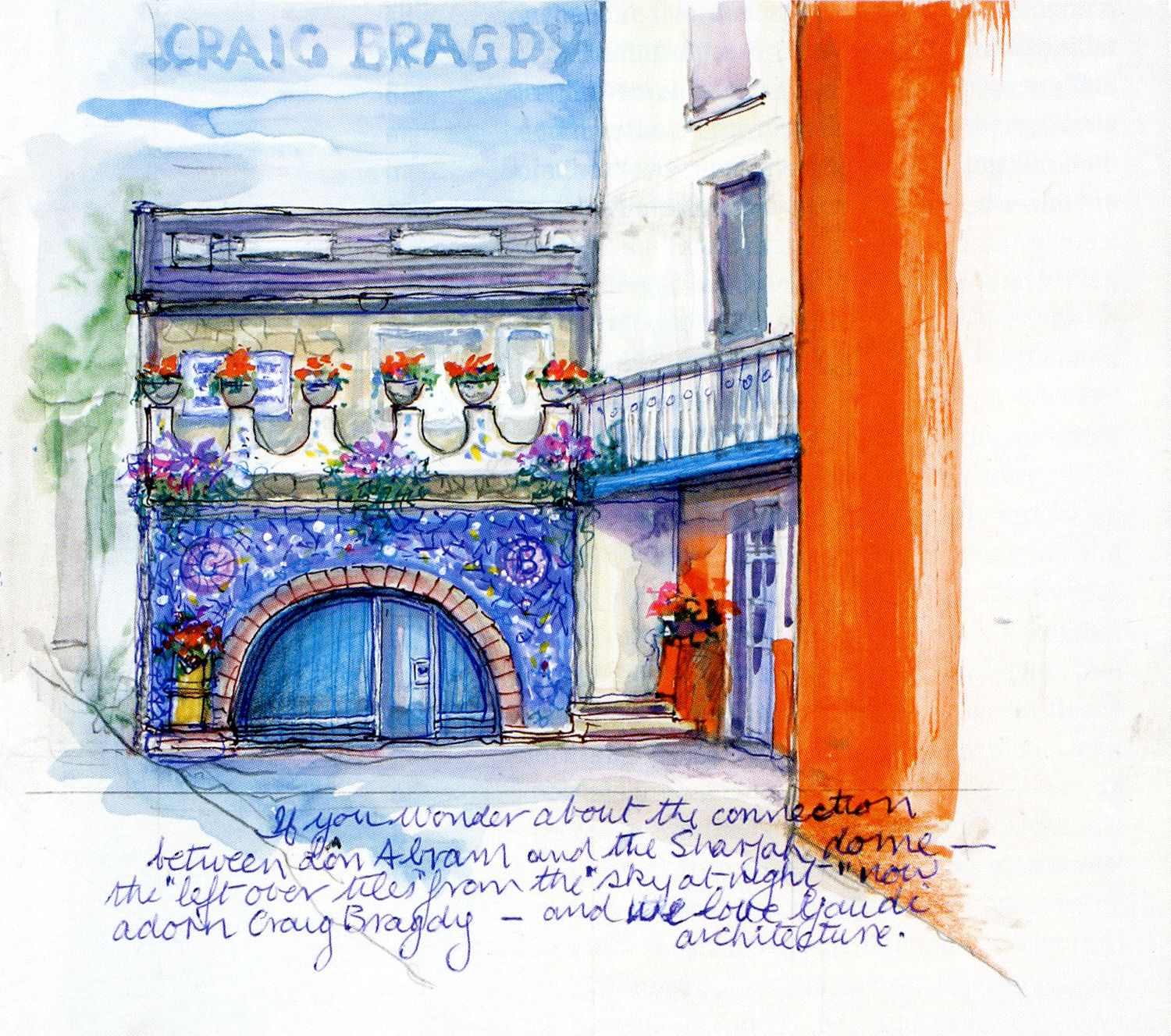 Craig Bragdy, Lon Abram – Jean’s home and studio. Illustration is taken from Jean’s book – Earth, Fire and Water.